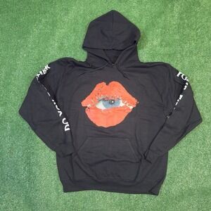 The Kid Laroi Hoodie Mens Large Black Faded Puffy Print End‎ Of The World 2022